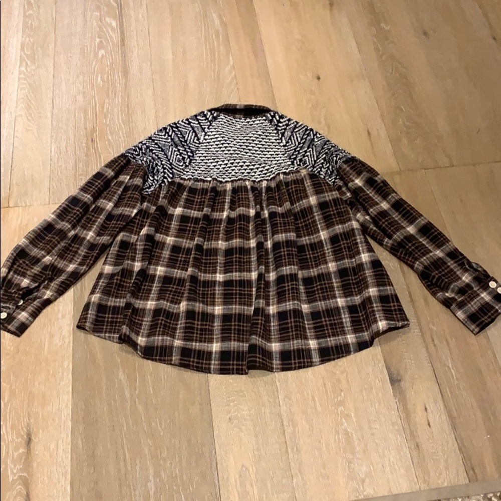 Multi-patterned button-up flannel - Picture 4 of 5
